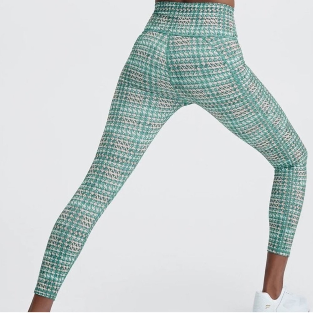 Fabletics Green Houndstooth Powerhold Leggings